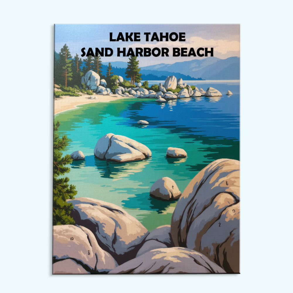 Lake Tahoe – Sand Harbor Beach | Malen nach Zahlen Set