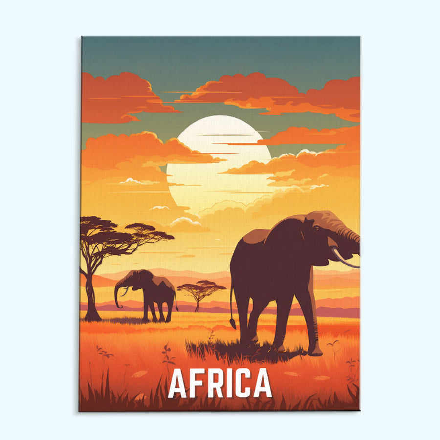 Africa Travel Poster | Paint by Numbers Kit