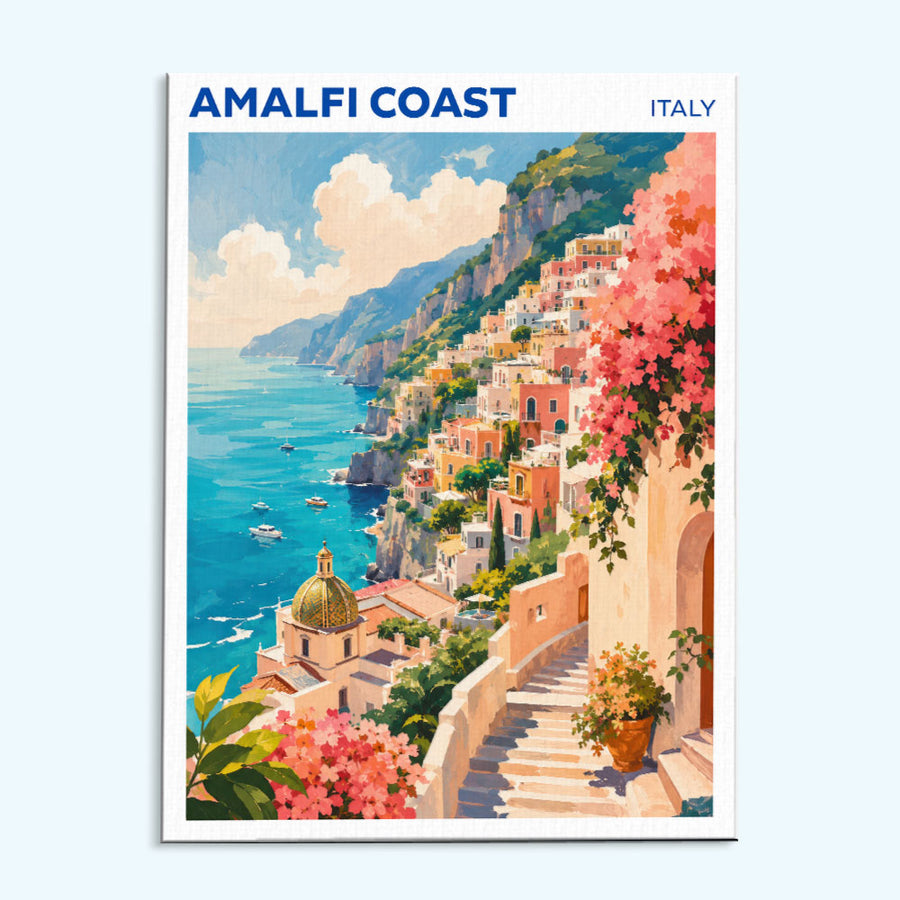 Amalfi Coast, Italy Travel Poster | Paint by Numbers Kit