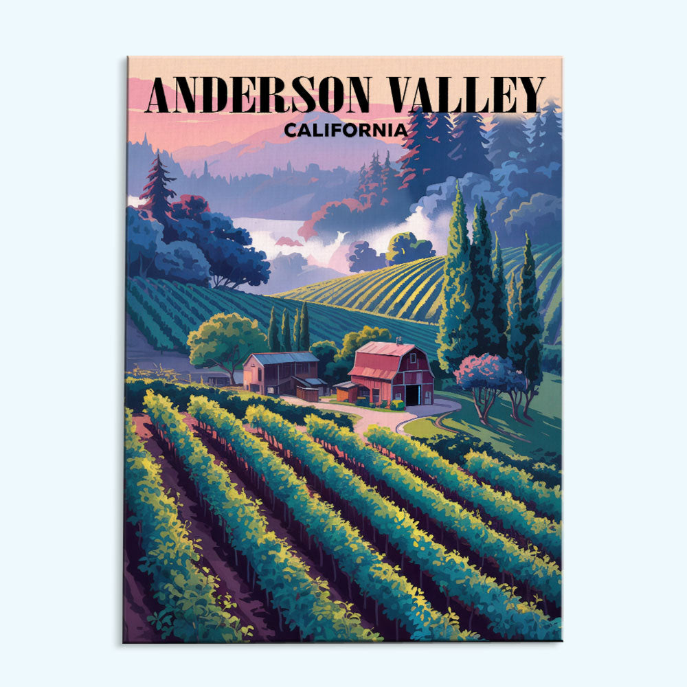 Anderson Valley Wineries, California | Paint by Numbers Kit
