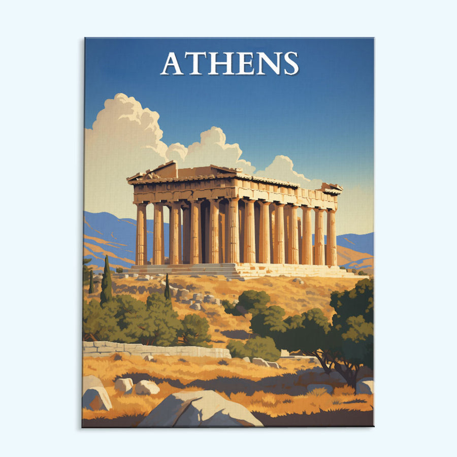 Athens Travel Poster | Paint by Numbers Kit
