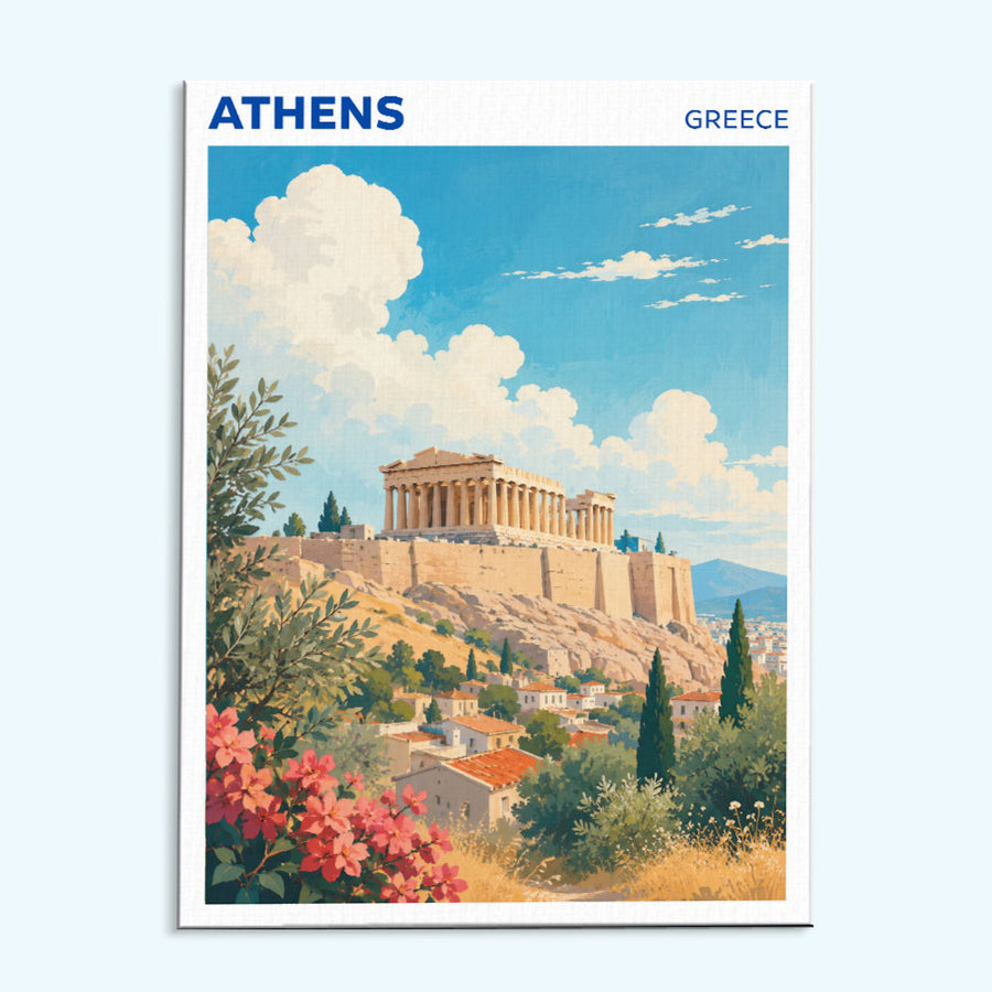 Athens, Greece Travel Poster | Paint by Numbers Kit