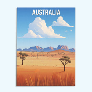 Australien Reiseposter | Malen nach Zahlen Set