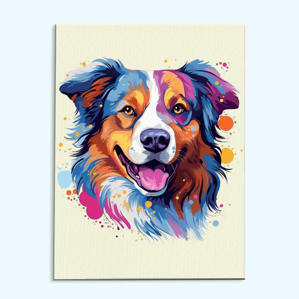 Australian Shepherd - Colorful Dog | Paint by Numbers Kit