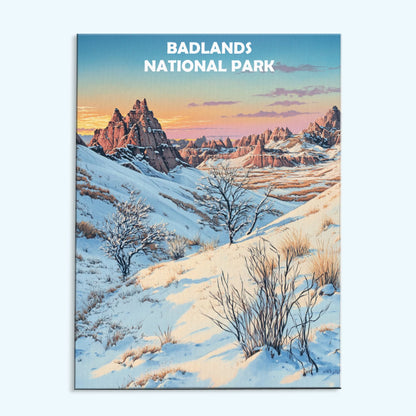 Badlands National Park Winter | Paint by Numbers Kit