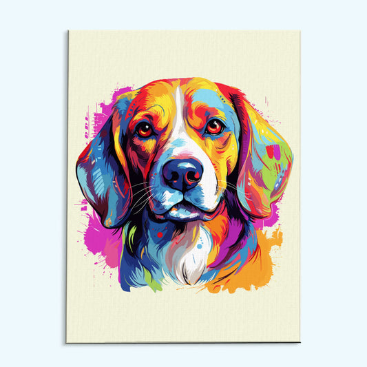 Beagle - Colorful Dog | Paint by Numbers Kit