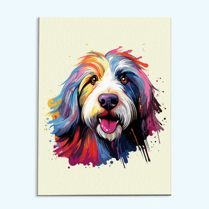 Bearded Collie - Colorful Dog | Paint by Numbers Kit