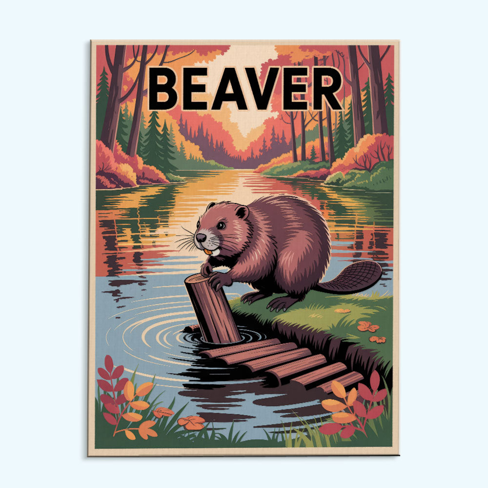 Beaver - National Park Wildlife | Paint by Numbers Kit