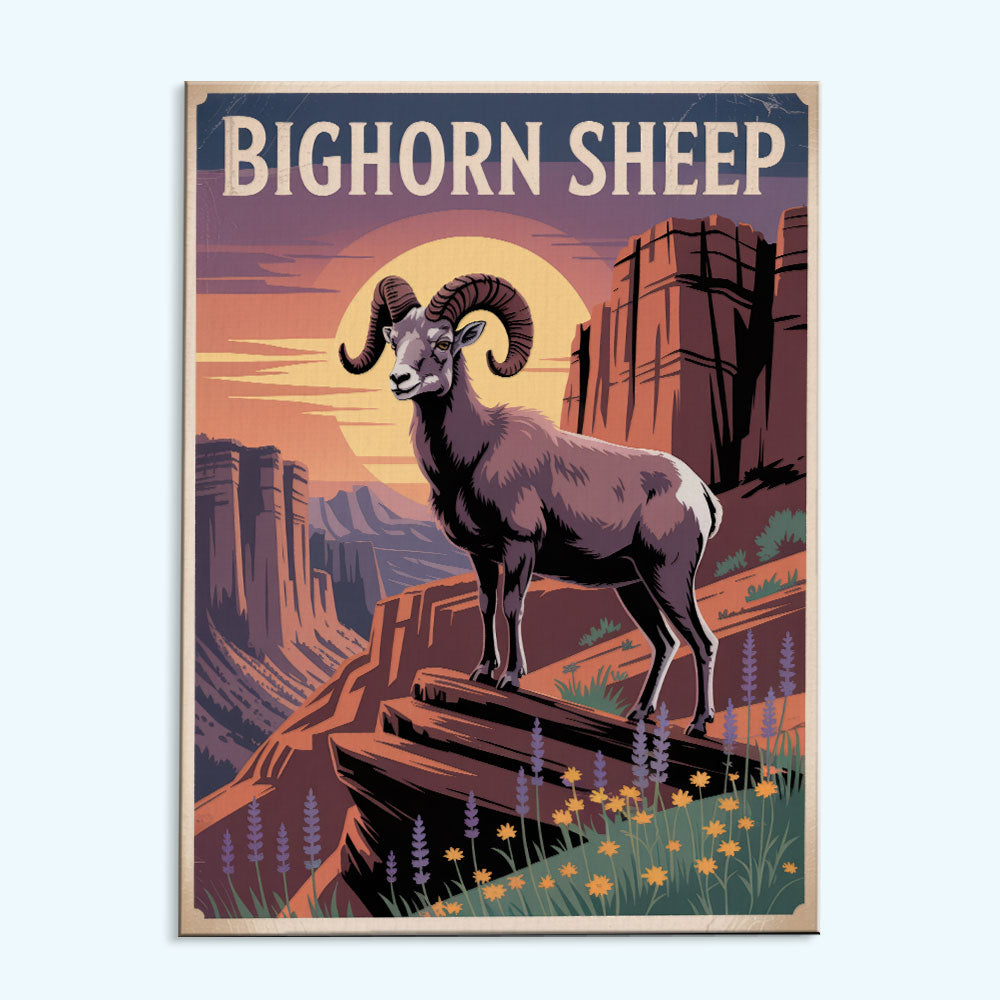 Bighorn Sheep - National Park Wildlife | Paint by Numbers Kit