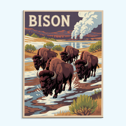Bison – Tierwelt des Nationalparks | Malen nach Zahlen-Set