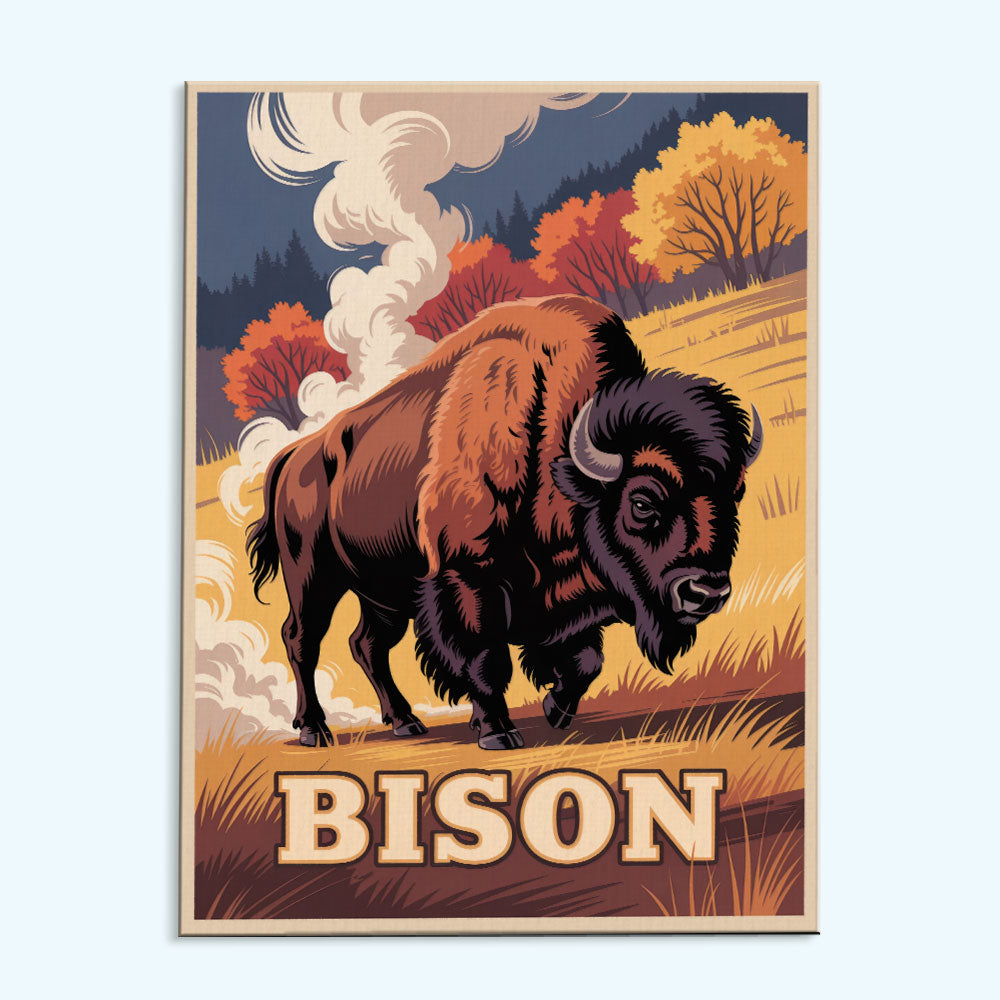 Bison 2 – Tierwelt des Nationalparks | Malen nach Zahlen Set