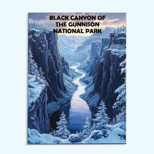 Black Canyon of The Gunnison National Park Winter | Paint by Numbers Kit