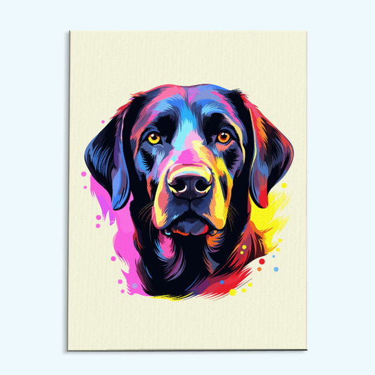 Black Labrador - Colorful Dog | Paint by Numbers Kit