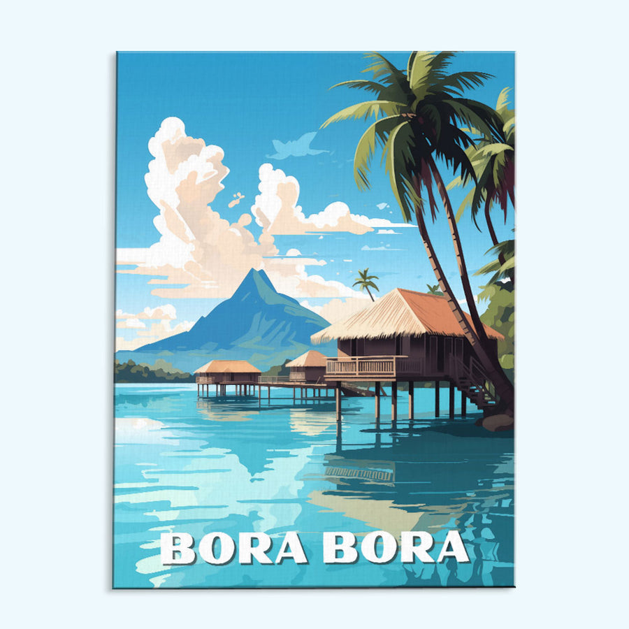 Bora Bora Travel Poster | Paint by Numbers Kit