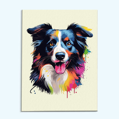 Border Collie - Colorful Dog | Paint by Numbers Kit