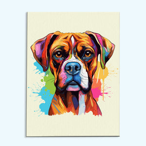 Boxer - Colorful Dog | Paint by Numbers Kit