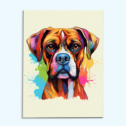 Boxer - Colorful Dog | Paint by Numbers Kit