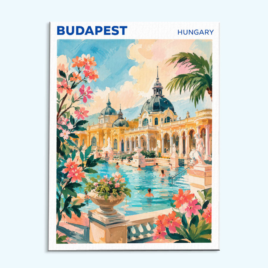 Budapest, Hungary Travel Poster | Paint by Numbers Kit