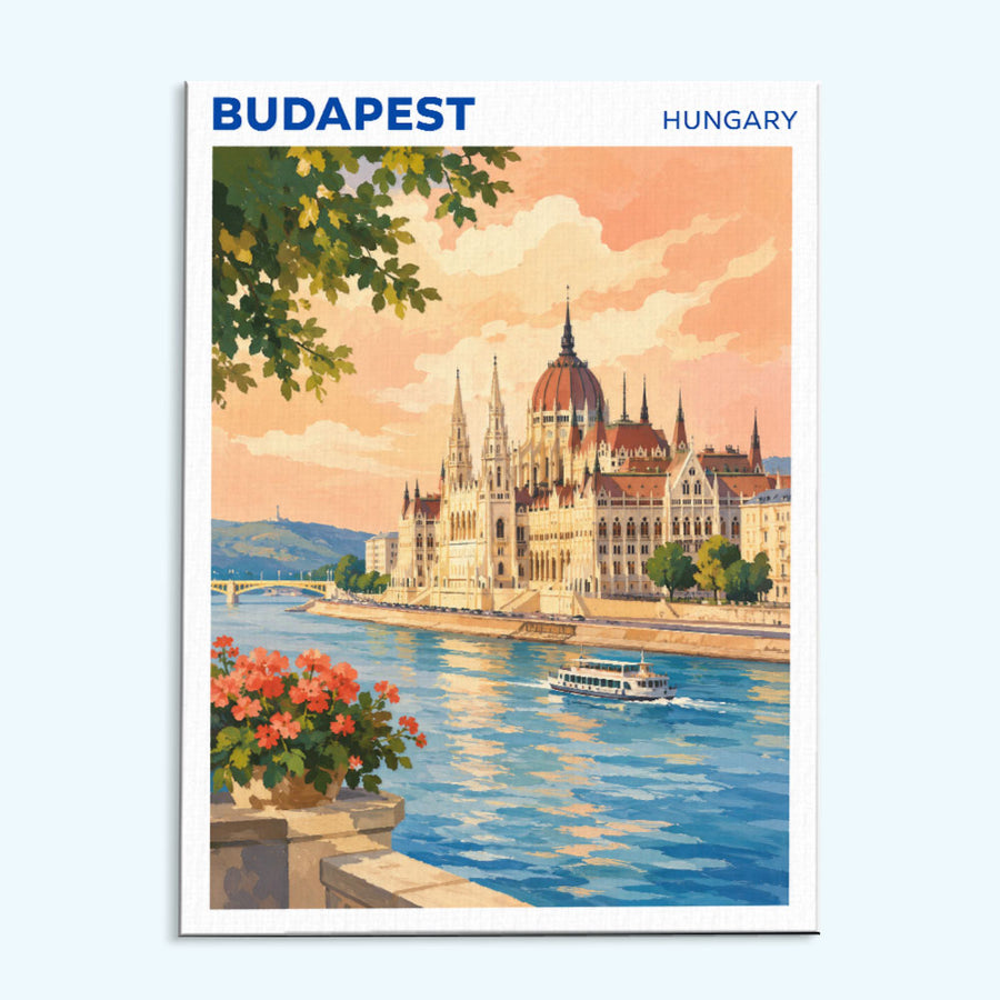 Budapest, Hungary Travel Poster | Paint by Numbers Kit