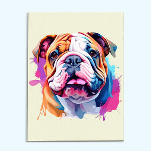 Bulldogge – Bunter Hund | Malen nach Zahlen Set