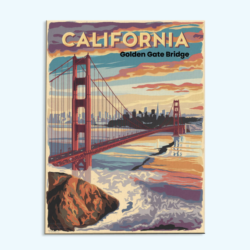 California - Golden Gate Bridge | Paint by Numbers Kit