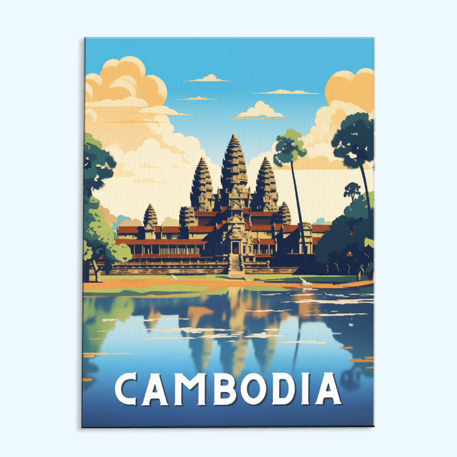 Cambodia Travel Poster | Paint by Numbers Kit
