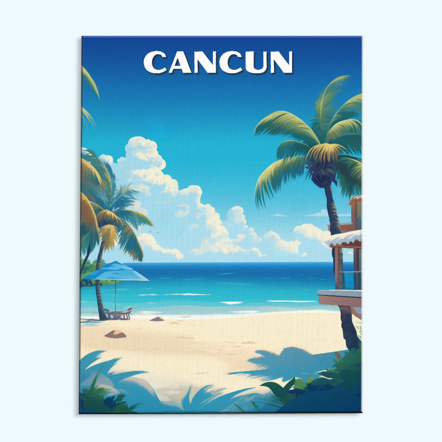 Cancun Travel Poster | Paint by Numbers Kit