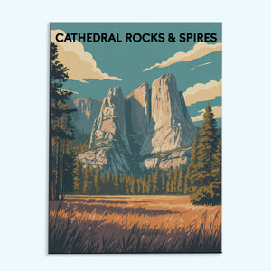 Cathedral Rocks &amp; Spires – Yosemite-Nationalpark | Malen nach Zahlen-Set