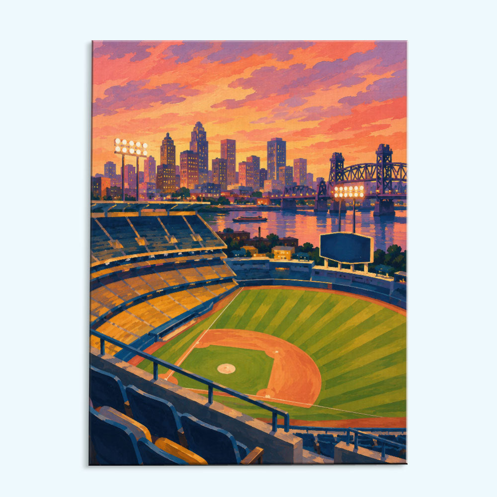 Cleveland River Skyline Ballpark | Paint by Numbers Kit