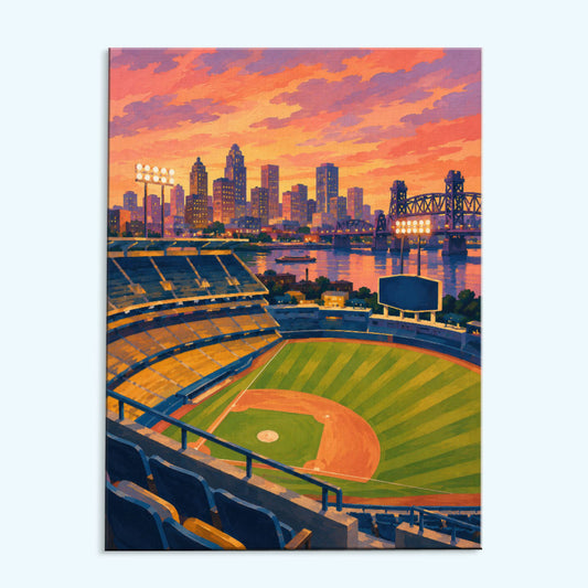 Cleveland River Skyline Ballpark | Paint by Numbers Kit