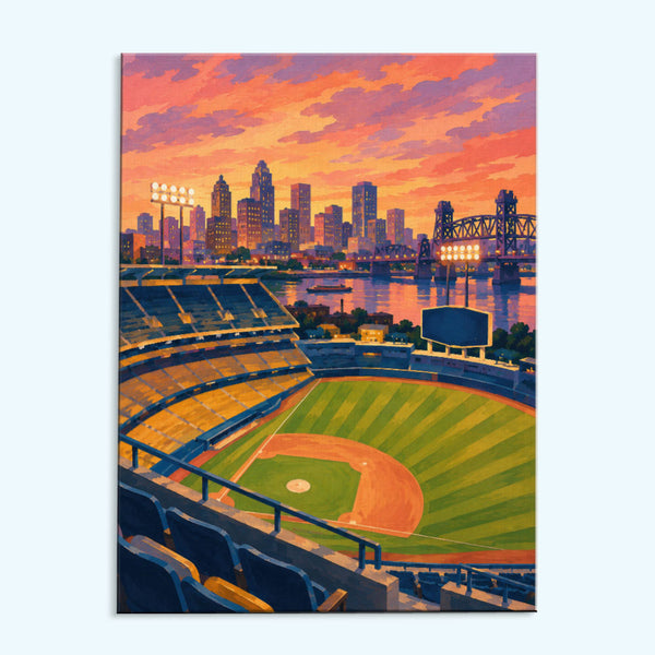 Cleveland River Skyline Ballpark | Paint by Numbers Kit