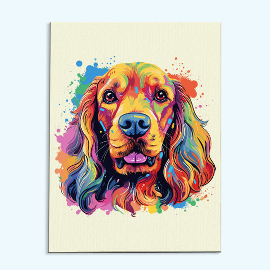 Cocker Spaniel - Colorful Dog | Paint by Numbers Kit