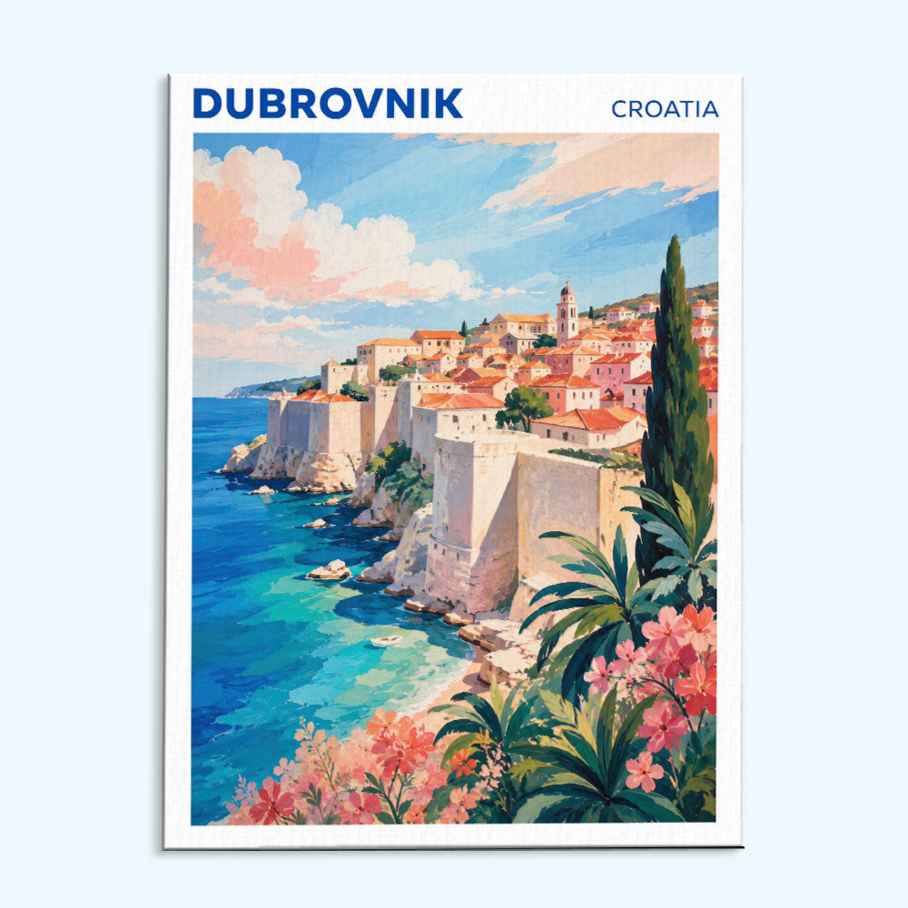 Dubrovnik, Croatia Travel Poster | Paint by Numbers Kit