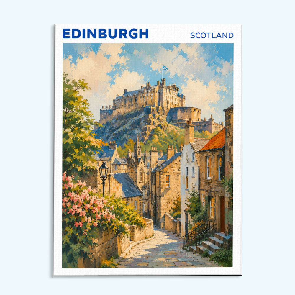 Edinburgh, Scotland Travel Poster | Paint by Numbers Kit