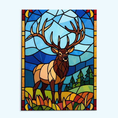 Elk Stained Glass - National Park Wildlife | Paint by Numbers Kit