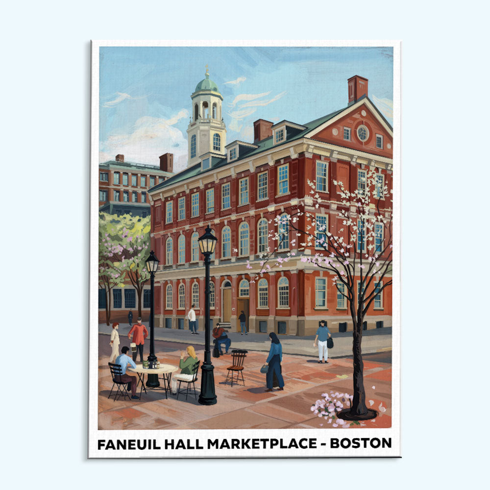 Faneuil Hall Marketplace, Boston | US-Wahrzeichen | Malen nach Zahlen Set