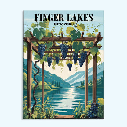 Weingüter der Finger Lakes, New York | Malen nach Zahlen-Set