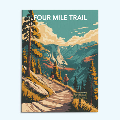 Four Mile Trail - Yosemite National Park | Paint by Numbers Kit