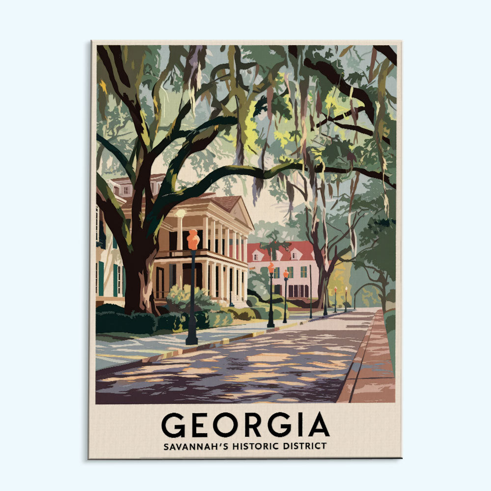 Georgia - Savannah's Historic District | Paint by Numbers Kit