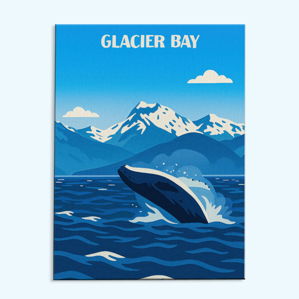 Glacier Bay Nationalpark Anfänger | Malen nach Zahlen Set