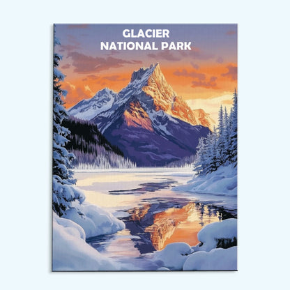 Glacier National Park Winter | Paint by Numbers Kit