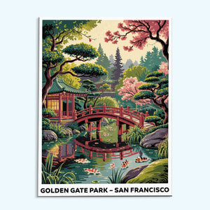 Golden Gate Park, San Francisco | US-Wahrzeichen | Malen nach Zahlen Set