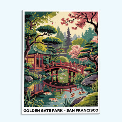 Golden Gate Park, San Francisco | US-Wahrzeichen | Malen nach Zahlen Set