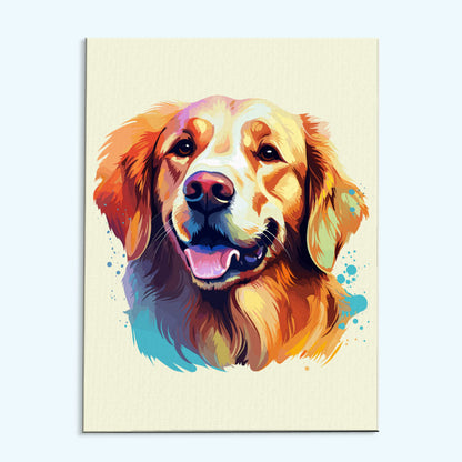 Golden Retriever - Colorful Dog | Paint by Numbers Kit