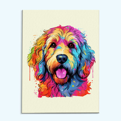 Goldendoodle - Colorful Dog | Paint by Numbers Kit