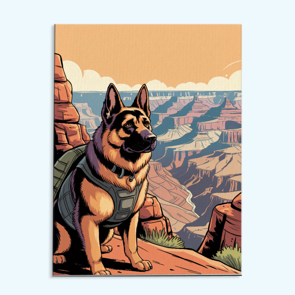 Grand Canyon National Park - German Shepherd | Paint by Numbers Kit