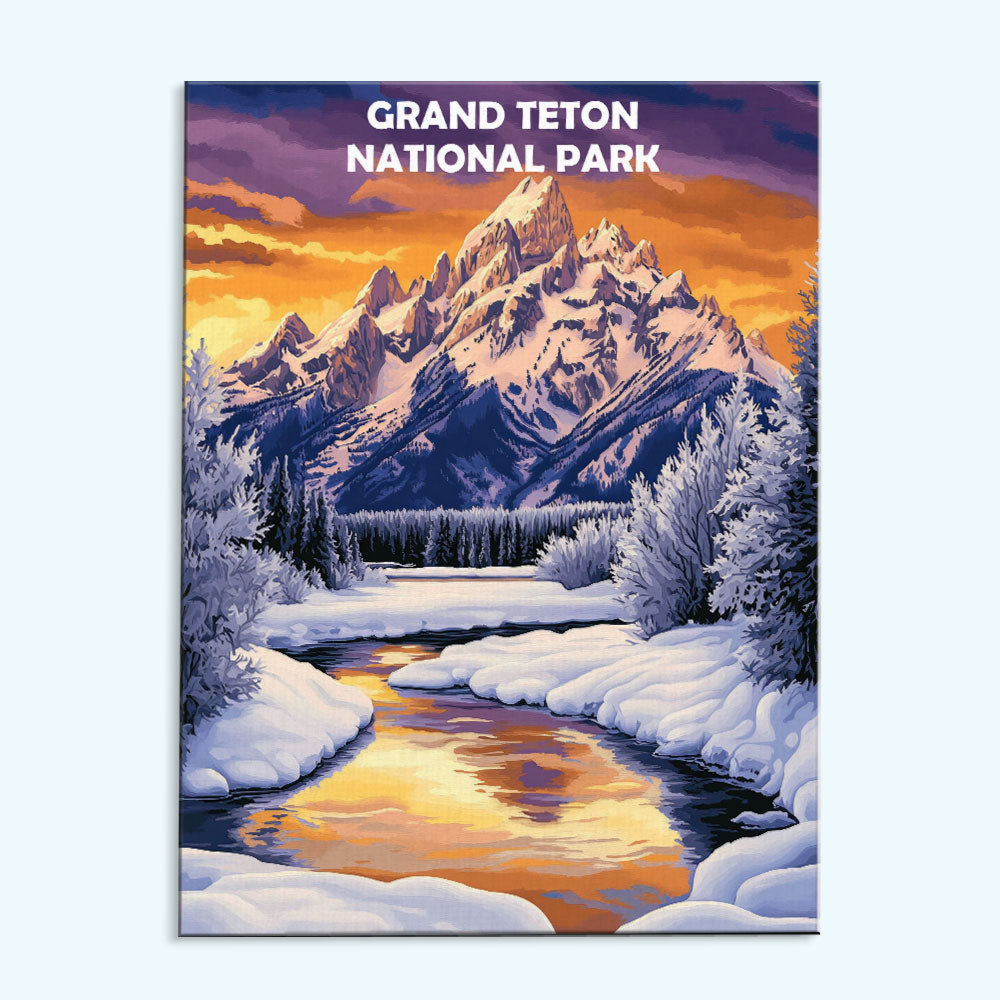 Grand Teton National Park Winter | Paint by Numbers Kit