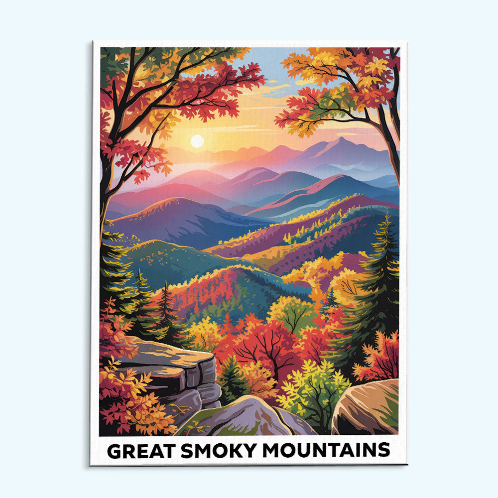 Great Smoky Mountains, North Carolina & Tennessee | US Landmark | Paint by Numbers Kit