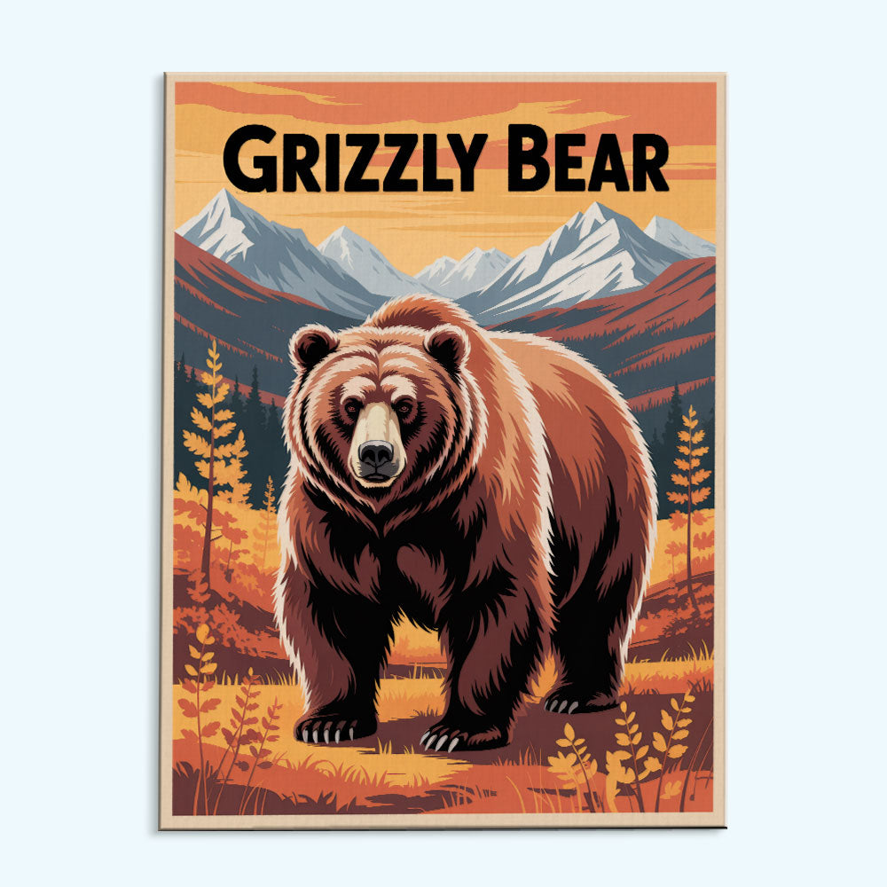 Grizzly Bear - National Park Wildlife | Paint by Numbers Kit