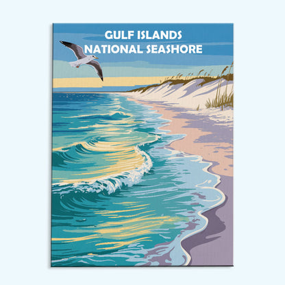 Gulf Islands National Seashore | Malen nach Zahlen Set
